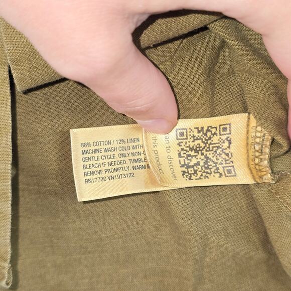 Universal Thread Cropped Fit Women's Button Up Olive Green Size XS - Picture 4 of 9